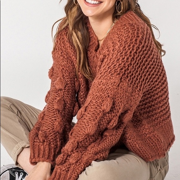 ♦️Brick V Neck Pullover Sweater - Picture 2 of 6